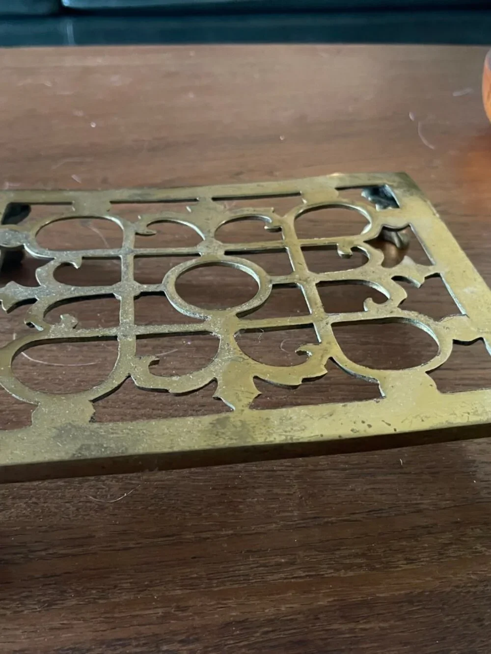 Antique English 1818 Brass Claw Footed Trivet